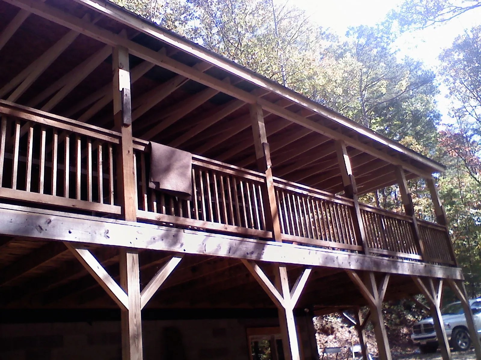 Timber framing under a new elevated porch and deck — Roof Leak Repair in Oilville by Roofing Brothers